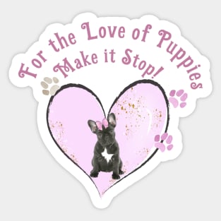 Love Puppies pink French bulldogs Sticker